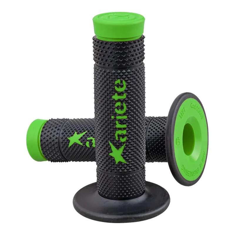 ARIETE GRIPS - VULCAN - OFF ROAD - DUAL COMPOUND - BLACK/GREEN - 115mm Closed End Same Day Shipping