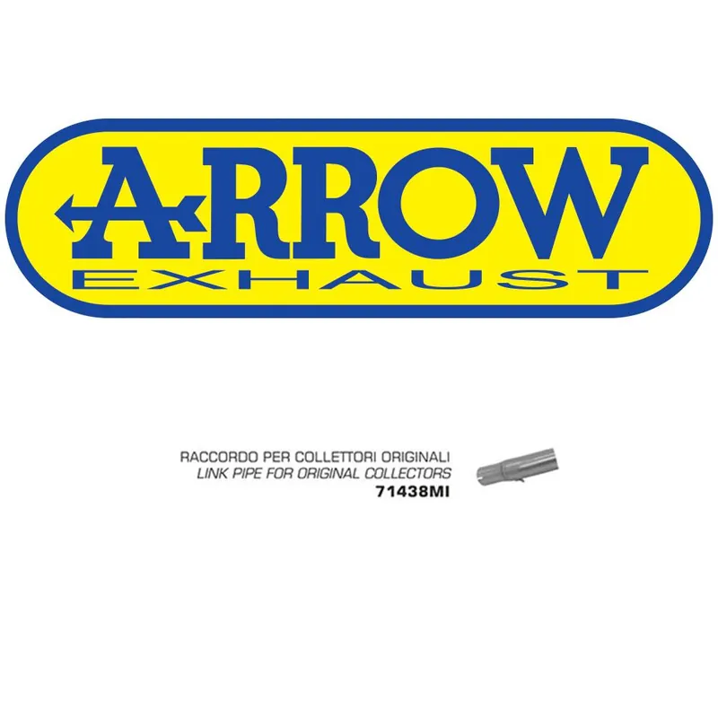ARROW 71438MI Mid Link Pipe :- StainlessSUZUKI GSX-R 600/750 Express Delivery