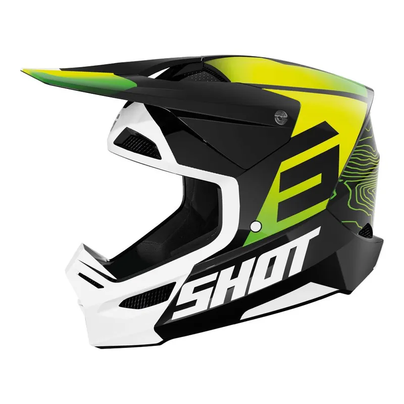 Shot Furious Kid Apex Helmet Neon Yellow Glossy Fresh Stock
