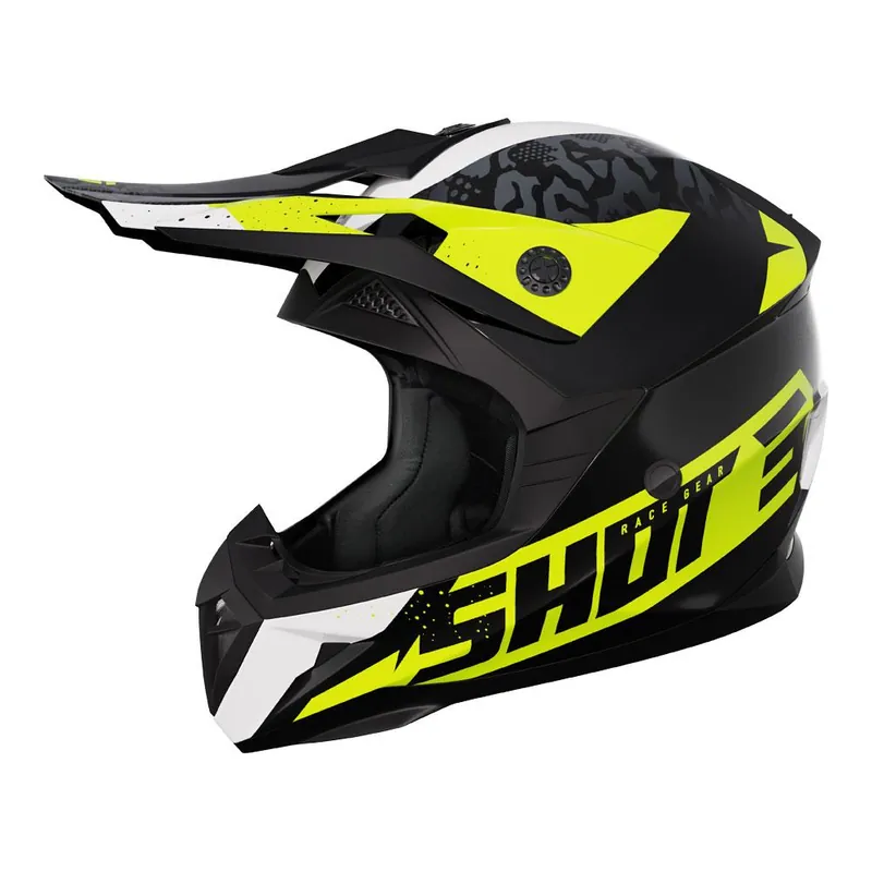 Original Shot Pulse Kid Helmet Airfit Black/White/Neon Yellow