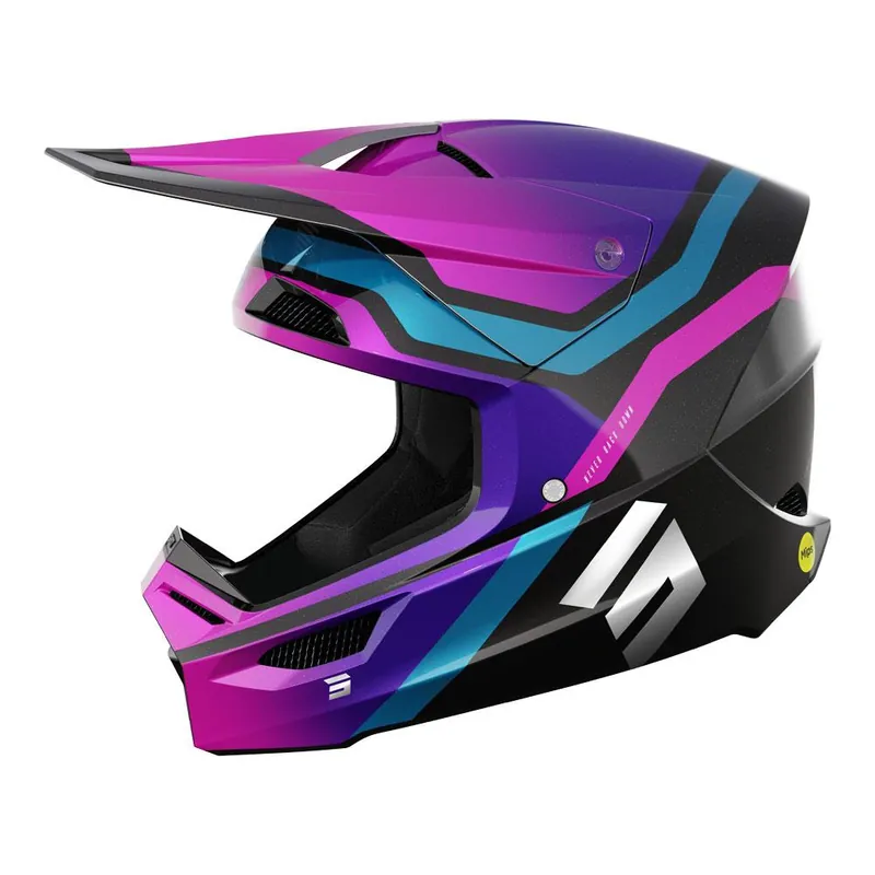 Bulk Order Shot Race Helmet Sky Purple Chrome