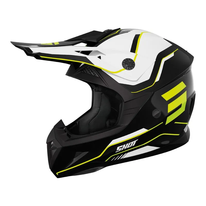 Shot Pulse Lines Helmet Black/Neon Yellow Glossy Big Sale