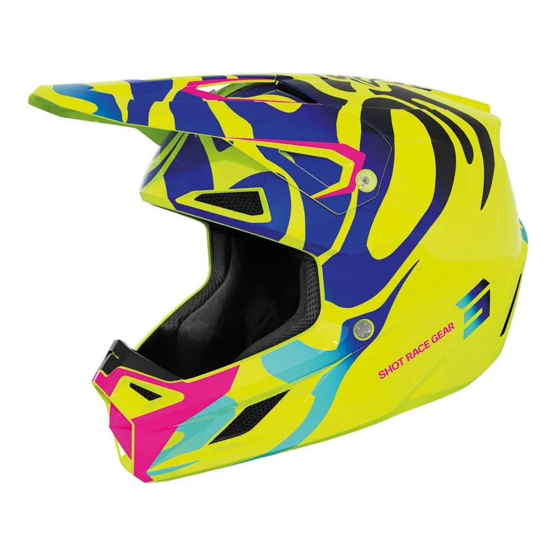 Wholesale Shot Speed Kid Ghost Helmet Neon Yellow Glossy
