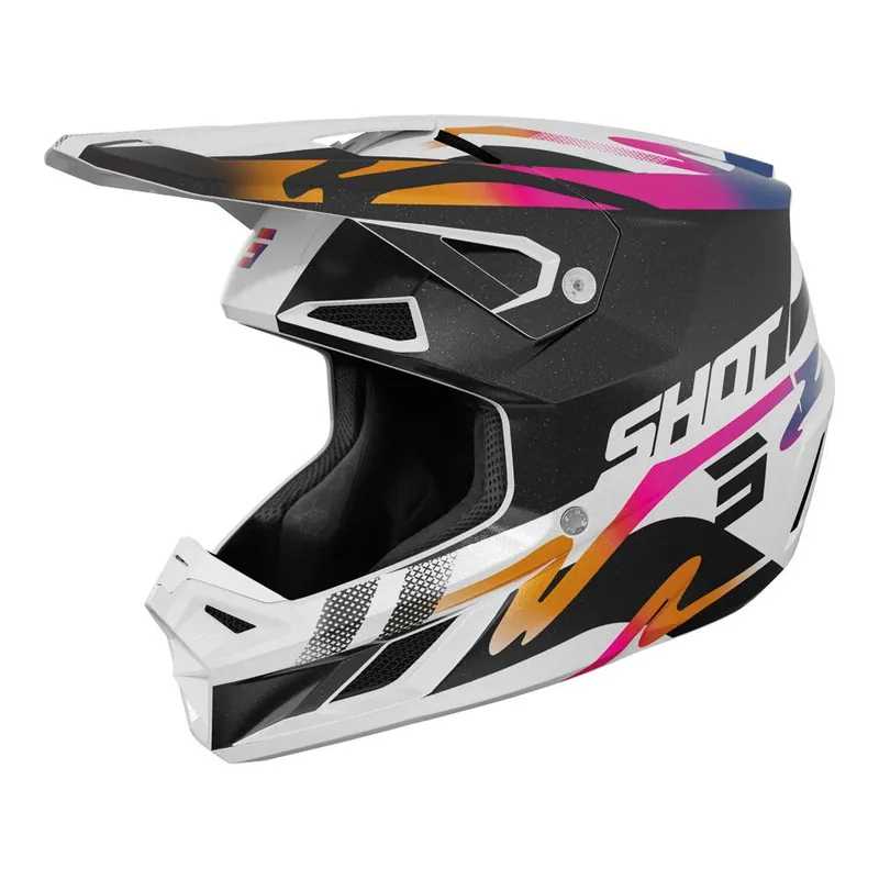 Brand New Shot Speed Wave Helmet Black/White Pearly