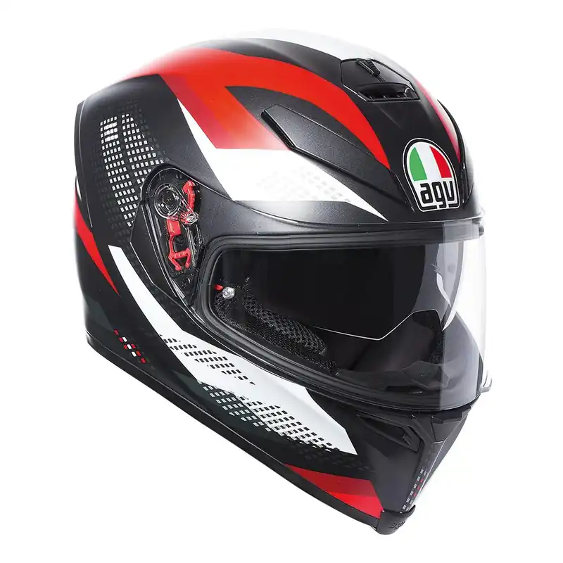 AGV K5 S - MARBLE MATT BLACK/WHITE/RED ML Free Returns