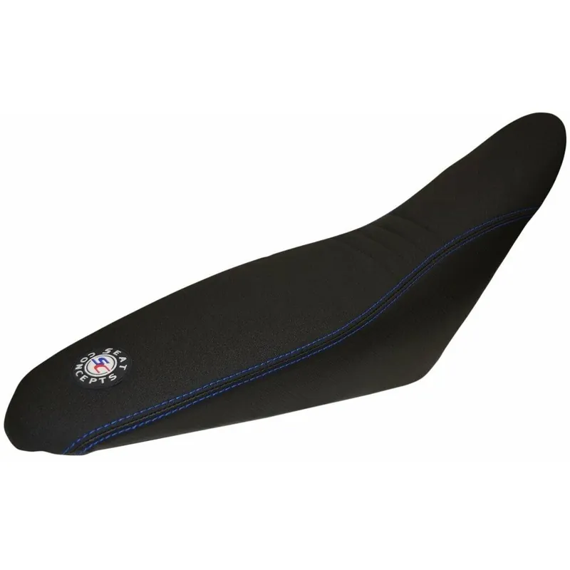 Best Choice Seat Concepts Husqvarna TE/FE 14-16 Comfort Tall Carbon Vinyl Sides/Black Gripper Top/Blue Stitching Complete Seat